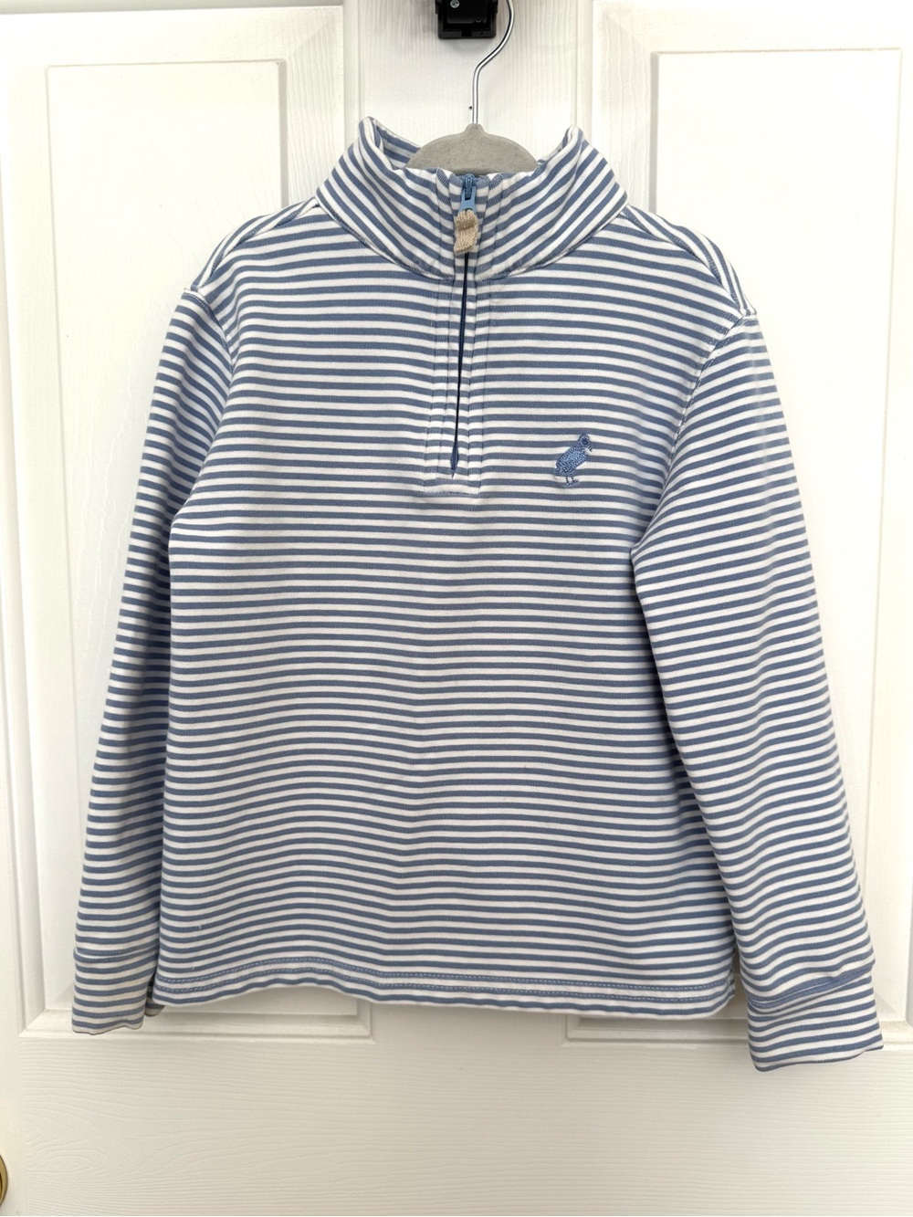 The Beaufort Bonnet Co Hayword Half-Zip Blue Stripe Pullover boys 4T GUC
